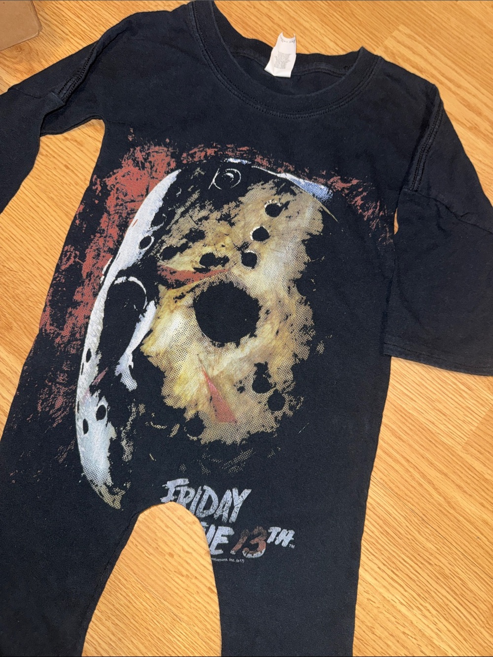 Friday the 13th Kids Black Graphic Long Sleeve romper